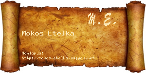 Mokos Etelka névjegykártya